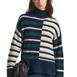 Pepe Jeans Γυναικείο Πουλόβερ Ριγέ PL702041-692 Πράσινο