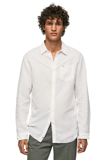 Pepe Jeans Πουκάμισο Λινό PM307793-800 Λευκό