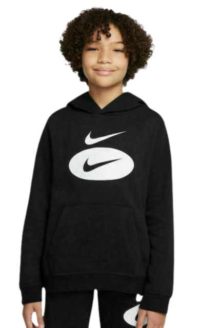 Nike Παιδικό Φούτερ με Κουκούλα και Τσέπες DM8097-010 Μαύρο