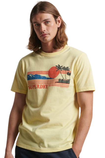 Superdry Ανδρικό T-shirt M1011531A-8YD Κίτρινο