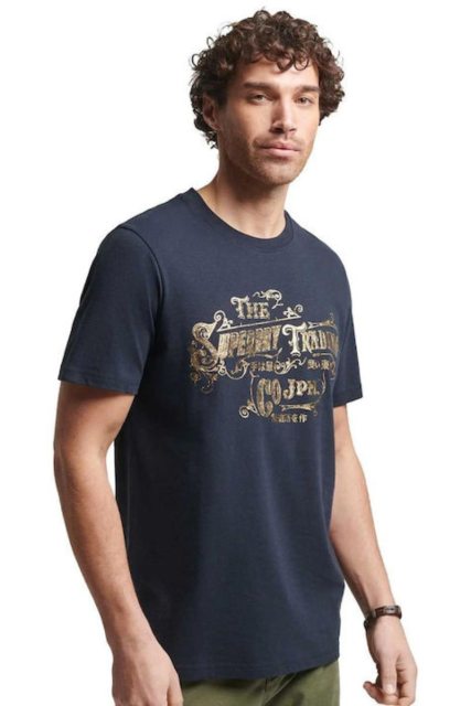 Superdry Ανδρικό T-shirt M1011591A-98T Navy Μπλε