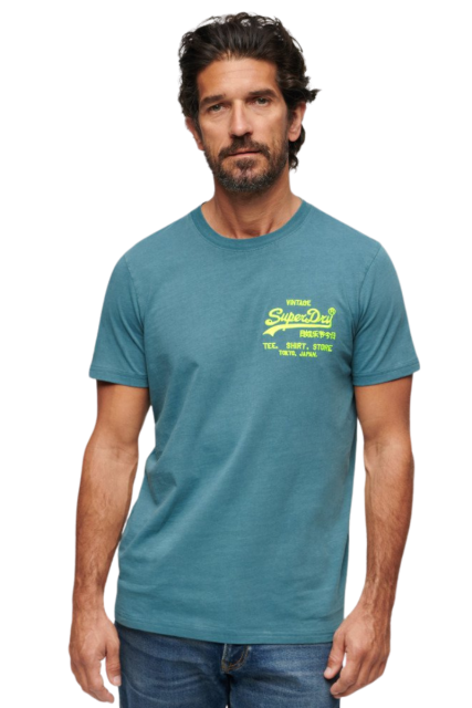 Superdry Ανδρικό T-Shirt M1011922A-9HF Μπλε