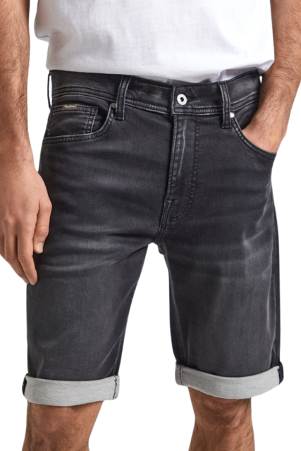Pepe Jeans Ανδρική Τζιν Βερμούδα PM801075XG7-000 Μαύρη