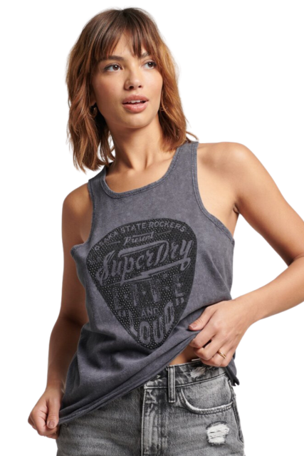 Superdry Γυναικείο Αμάνικο Top W6011582A-8IT Γκρι