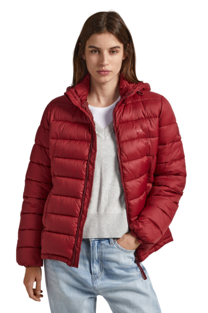 Pepe Jeans Γυναικείο Puffer Μπουφάν Maddie Mousse PL402253-299 Μπορντό