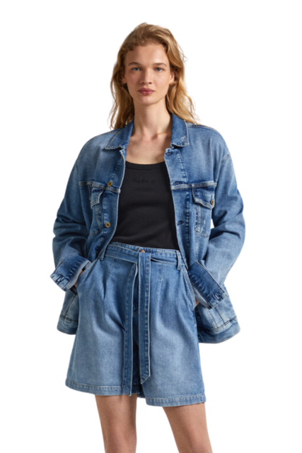 Pepe Jeans Relaxed Fit Γυναικεία Βερμούδα Τζιν PL801119-000 Μπλε