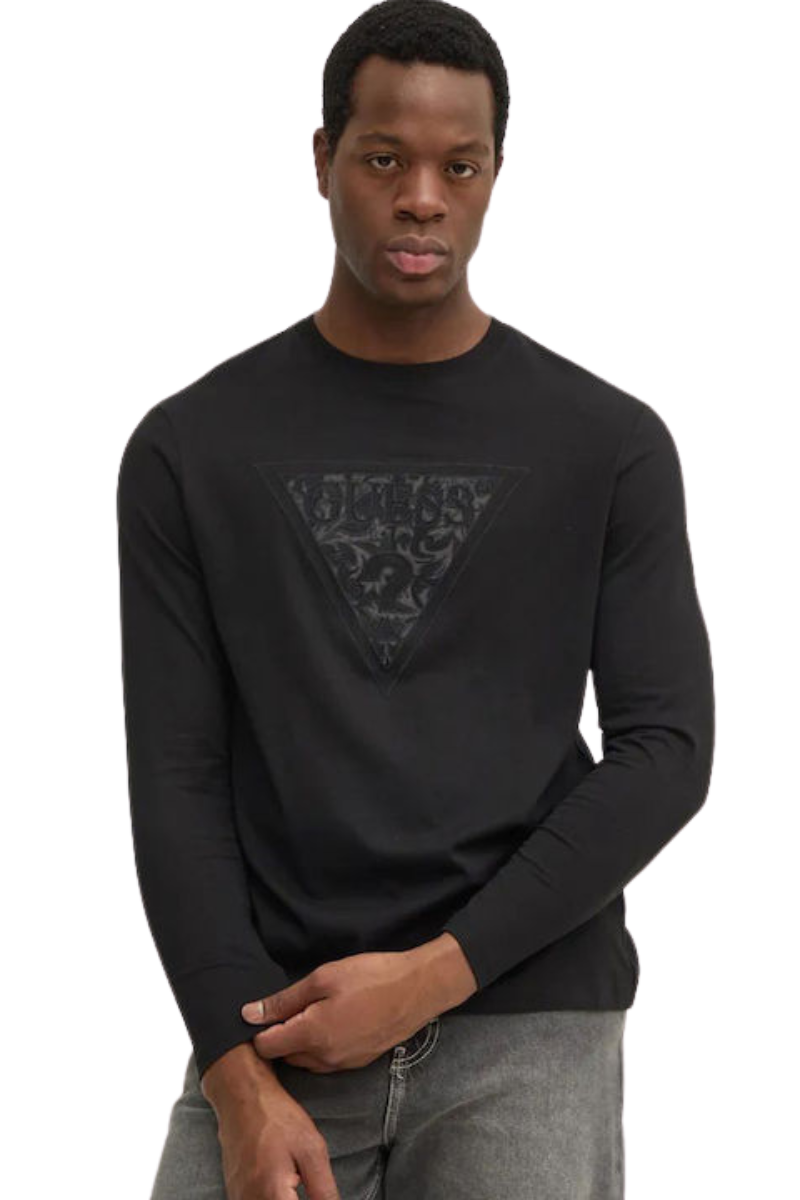 Guess Ανδρική Μπλούζα Μακρυμάνικη M4BI53KCHA1-JBLK Μαύρο
