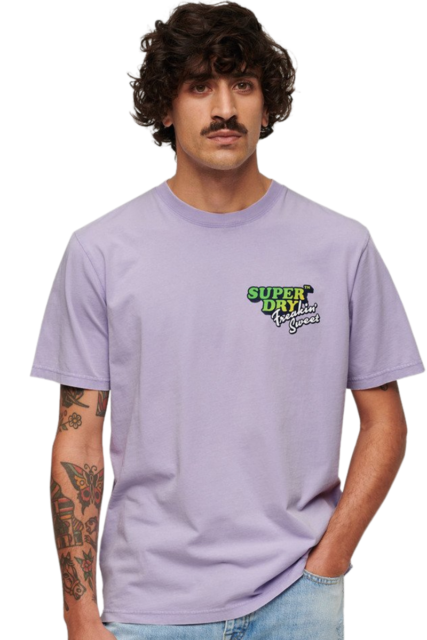 Superdry Ανδρικό T-Shirt M1011907A-1KX Μωβ