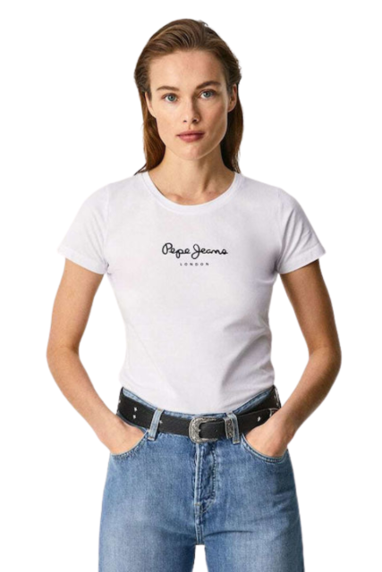 Pepe Jeans New Virginia Γυναικείο T-shirt PL505202-800 Λευκό