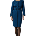 Fibes Fashion Midi Γυναικείο Φόρεμα 05-4217 Πετρολ