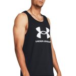Under Armour Sportstyle Logo Ανδρικό T-Shirt Αμάνικο 1382883-001 Μαύρο