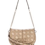 Guess Carrie Logo Γυναικεία Τσάντα HWGP989820 BISCOTTI LOGO Μπέζ