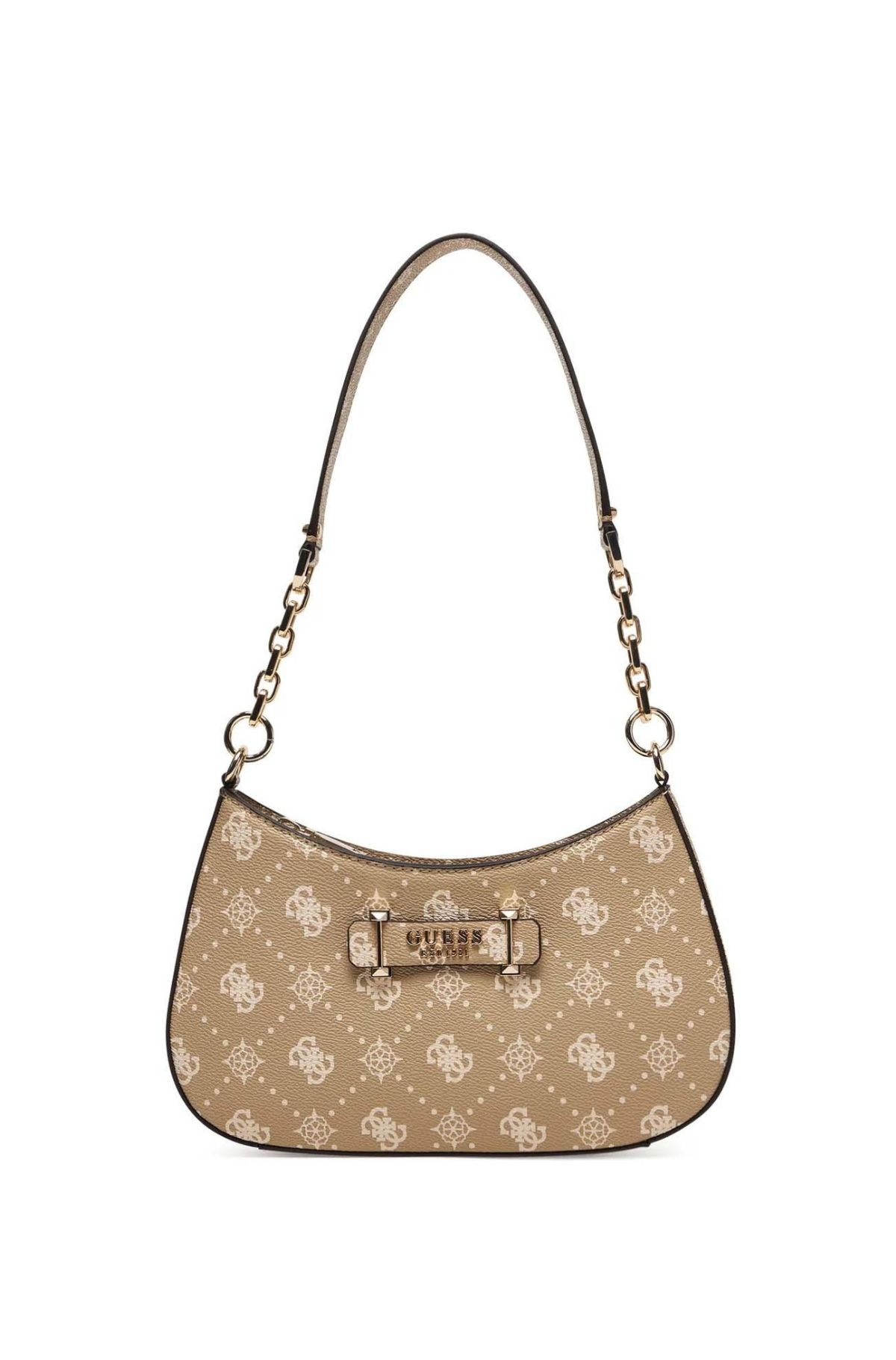 Guess Carrie Logo Γυναικεία Τσάντα HWGP989818 BISCOTTI LOGO Καφέ