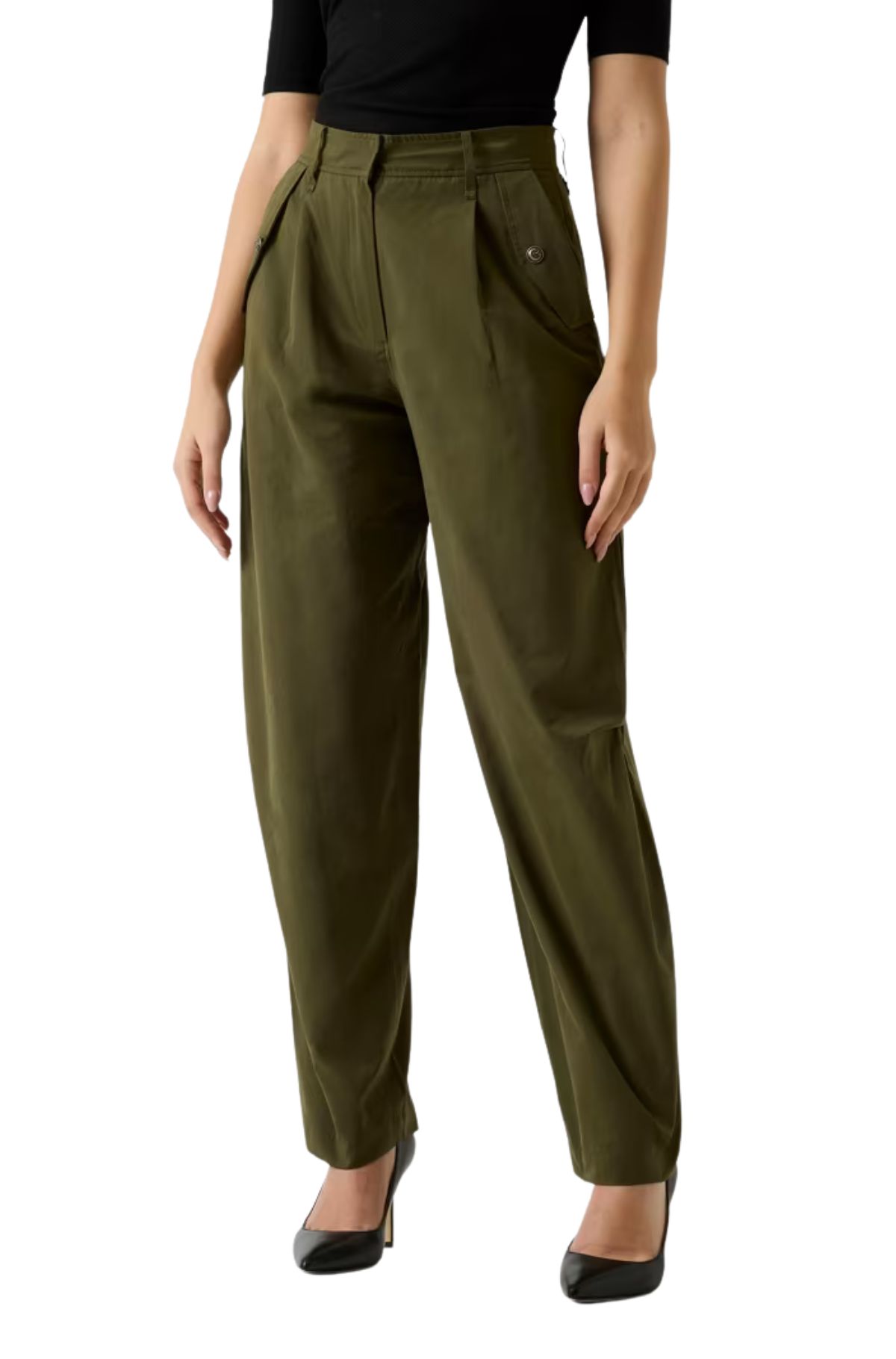 Guess Baggy Γυναικείο Παντελόνι W6RB08WJ692-G8F6 Λαδι