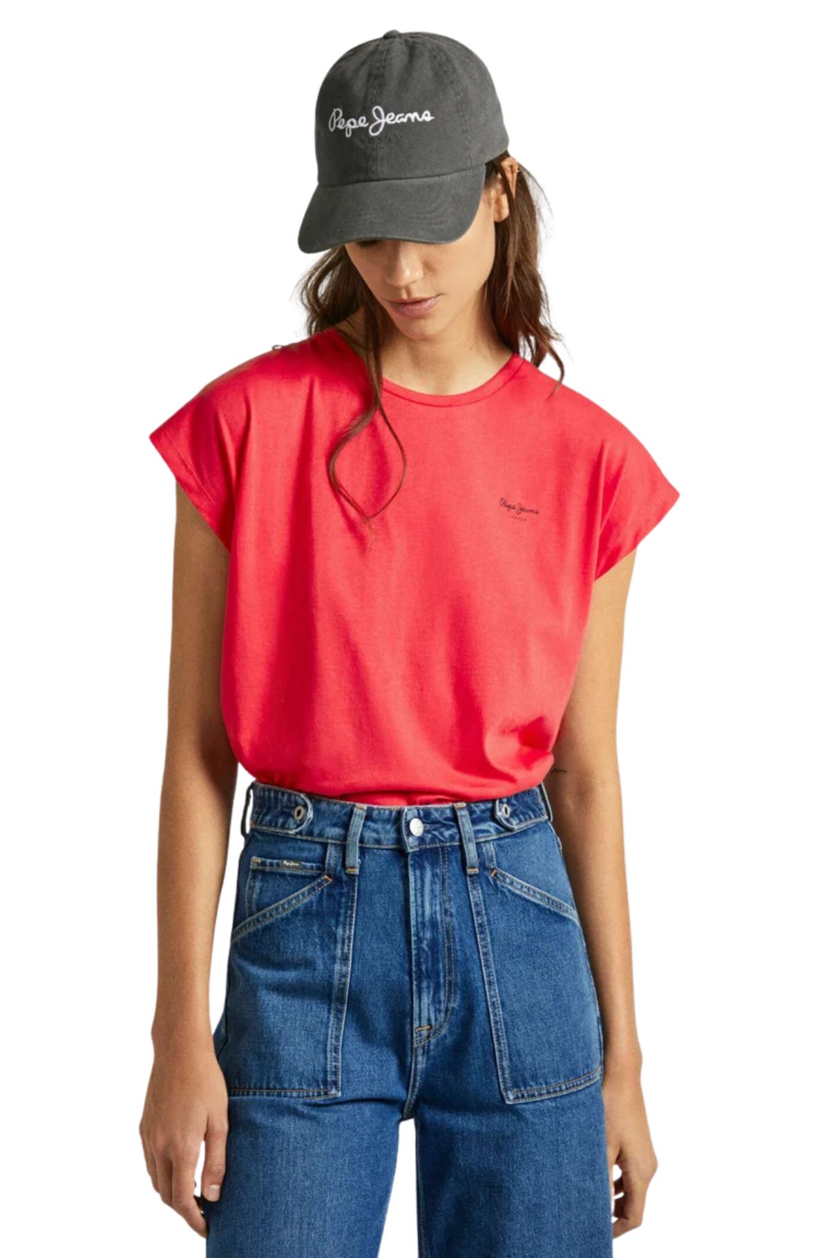 Pepe Jeans Γυναικείο Κοντομάνικη Μπλούζα PL506053-255 Κόκκινο