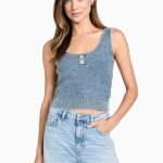 Guess Γυναικείο Αμάνικη Μπλούζα W6RR28Z3P41-F7IP Μπλέ
