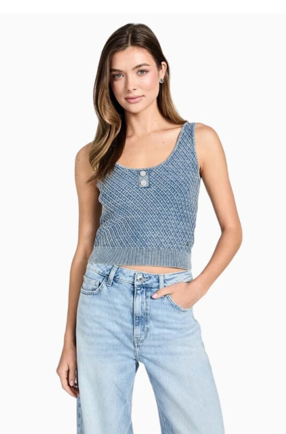 Guess Γυναικείο Αμάνικη Μπλούζα W6RR28Z3P41-F7IP Μπλέ