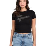 Guess Γυναικείo Τ-shirt W6RI22KA0H1-JBLK Μάυρο