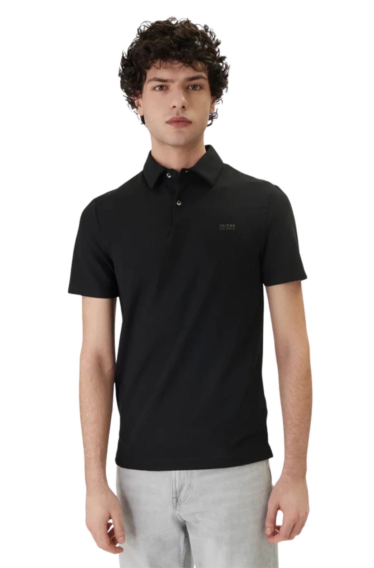 Guess Ανδρικό Polo T-shirt M6RP02KD202-JBLK Μάυρο