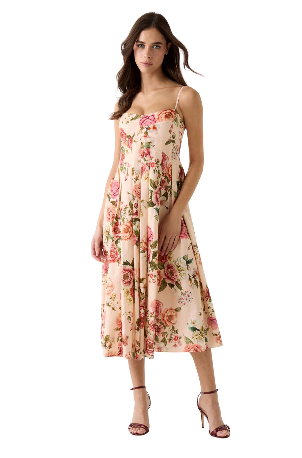 Guess Γυναικείο Midi Φόρεμα W6GKAFW2558-PMM9 Πολύχρωμο