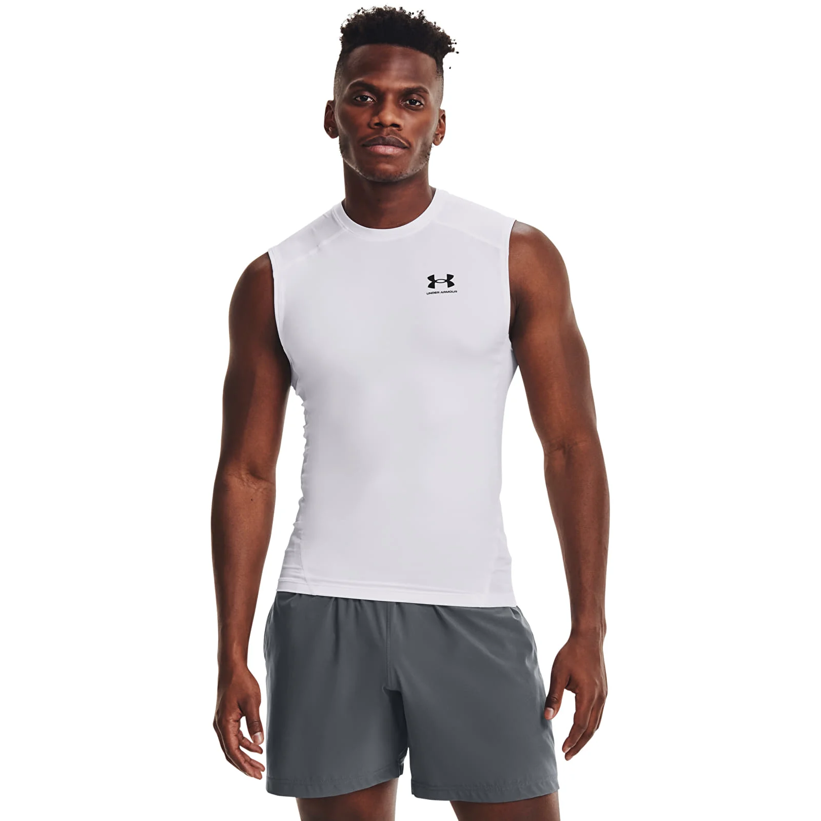 Under Armour Comp SS Ισοθερμικό Ανδρικό Αμάνικο T-Shirt 1361522-100 Λευκό