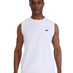 4F Ανδρικό ΑμάνικοT-shirt 4FWMM00TSLEM306-10S Λευκό