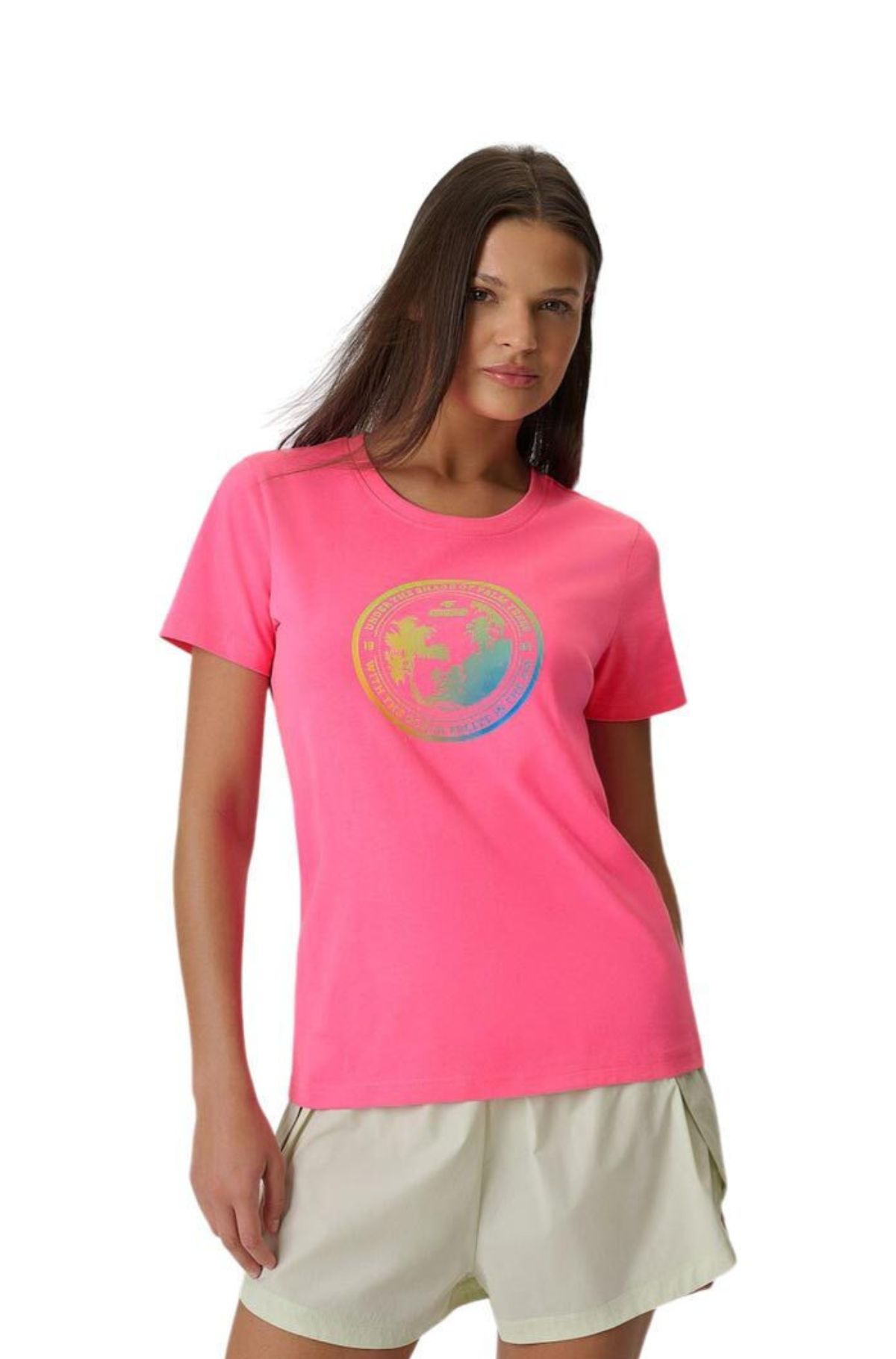4F Γυναικείο T-shirt 4FWSS26TTSHF2718-55S Ροζ