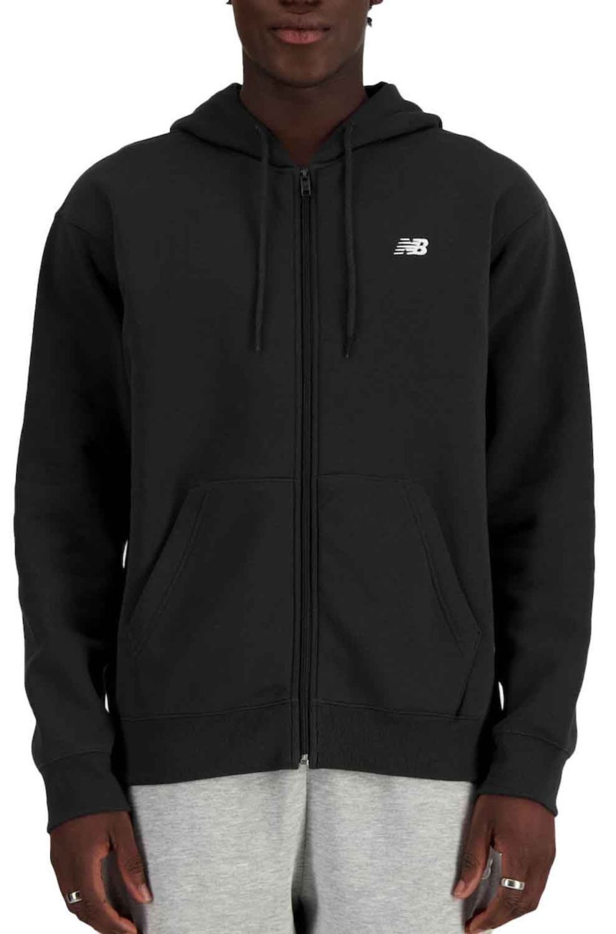 New Balance Essentials Logo French Terry Unisex Ζακέτα MJ41501-BK Μάυρο