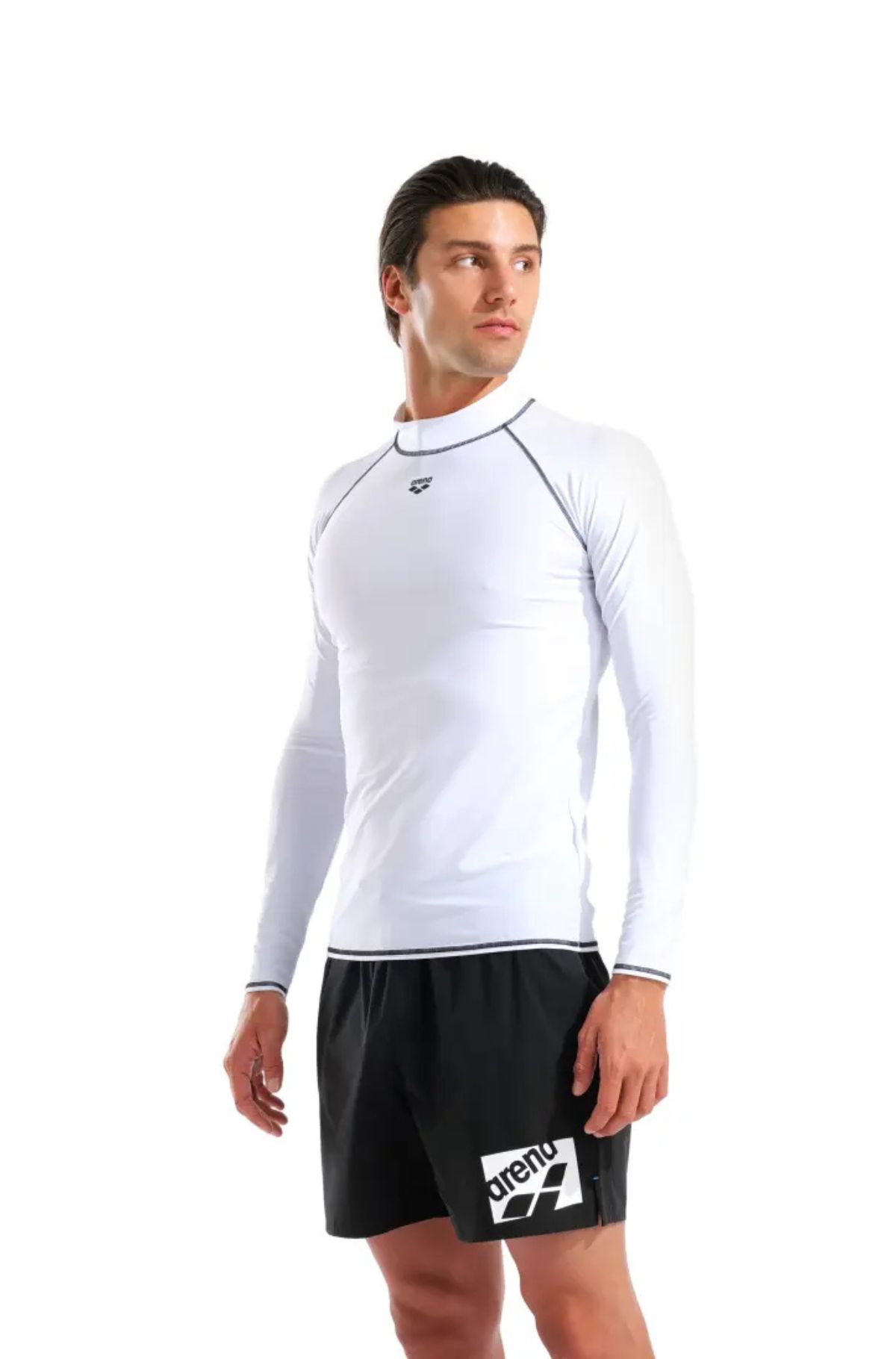 Arena Rash Vest L/S Graphic Ανδρική Μπλούζα 011107-100 Λευκό