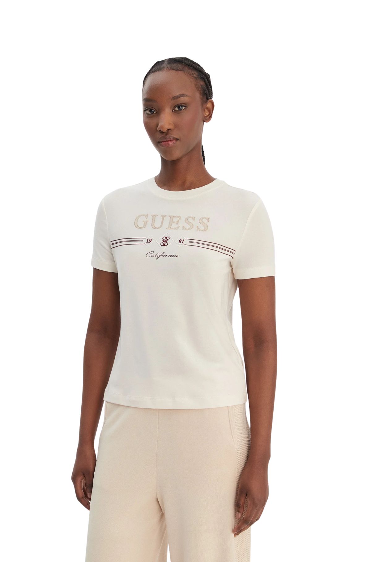 Guess Γυναικείο T-Shirt V6GI06K2967-G012 Εκρού