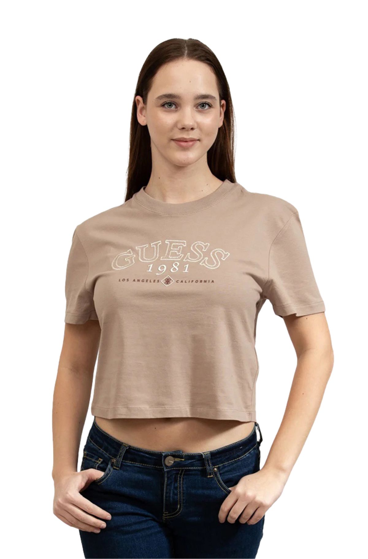 Guess Γυναικείο T-Shirt V6GI04K2965-A10L Καφέ