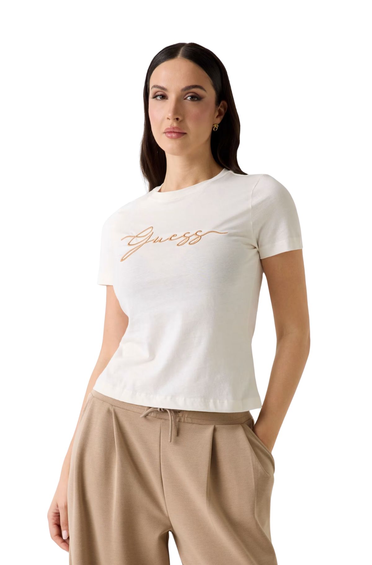 Guess Γυναικείο T-Shirt V6GI01K2962-G1O6 Κρεμ