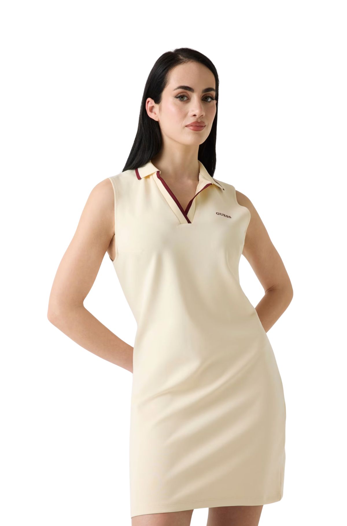 Guess Mini Γυναικείο Φόρεμα Polo V6GK02K2928-G047 Κρεμ
