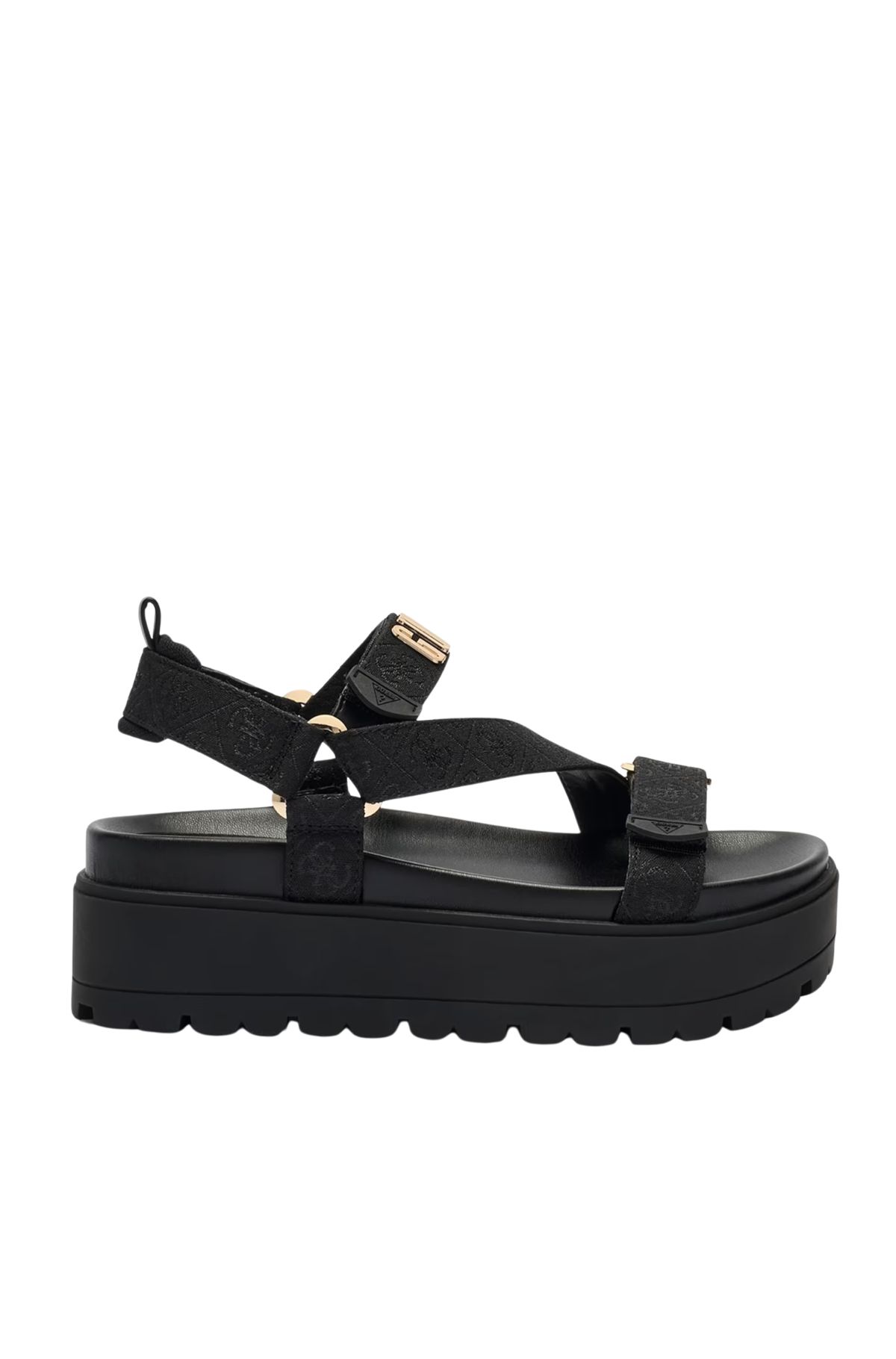 Guess Fetta Logo Γυναικεία Σανδάλια FLJFTTFAL03-JBLK Μάυρο