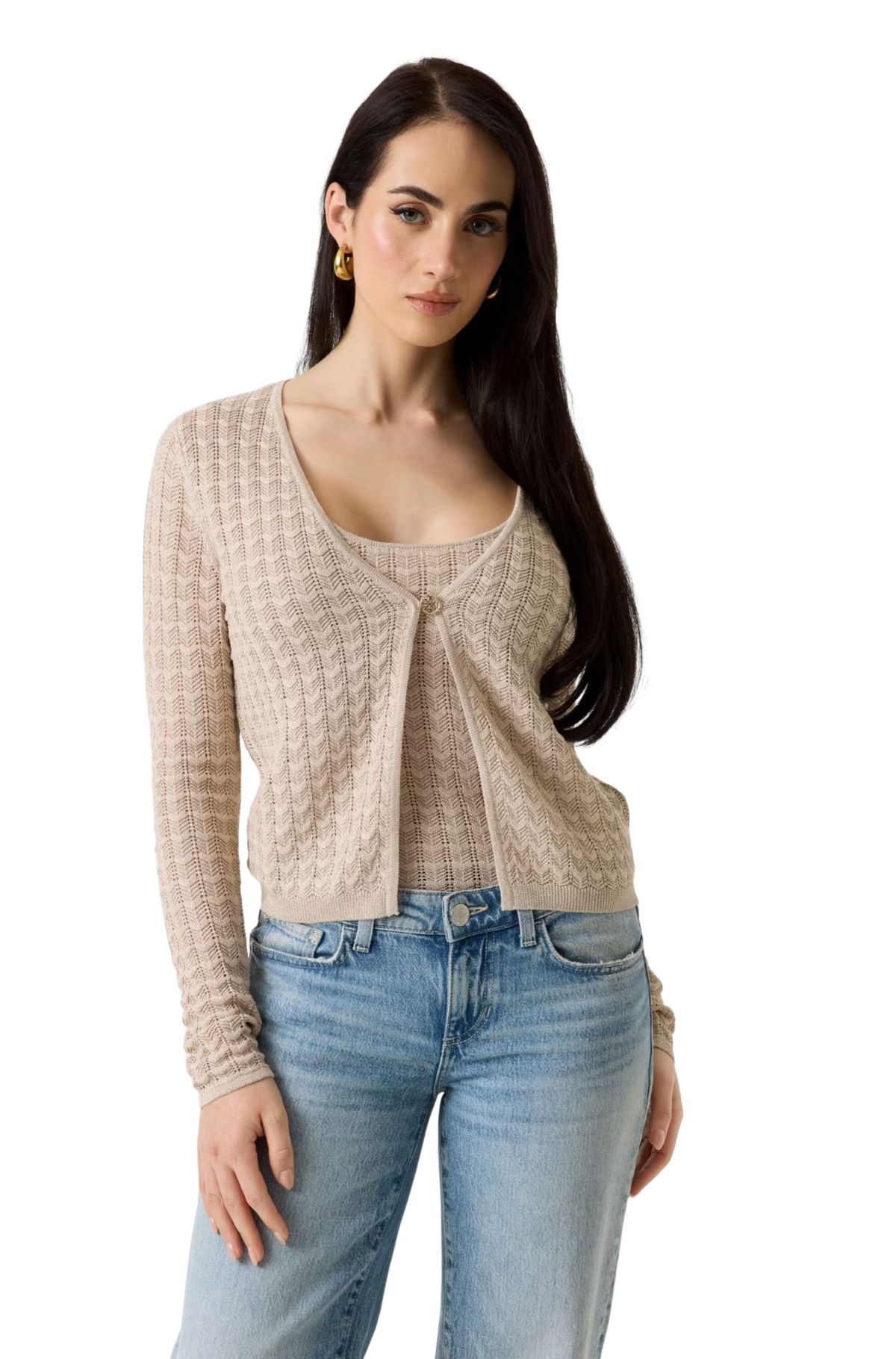 Guess Γυναικεία Ζακέτα W6GR07Z0588-F1FM Μπεζ
