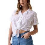 Guess Γυναικεία Πουκάμισα W6GH48W1881-G011 Λευκό