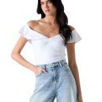 Guess Γυναικείο Τοπ W6GP23K3106-G001 Λευκό