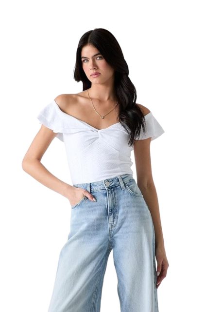 Guess Γυναικείο Τοπ W6GP23K3106-G001 Λευκό