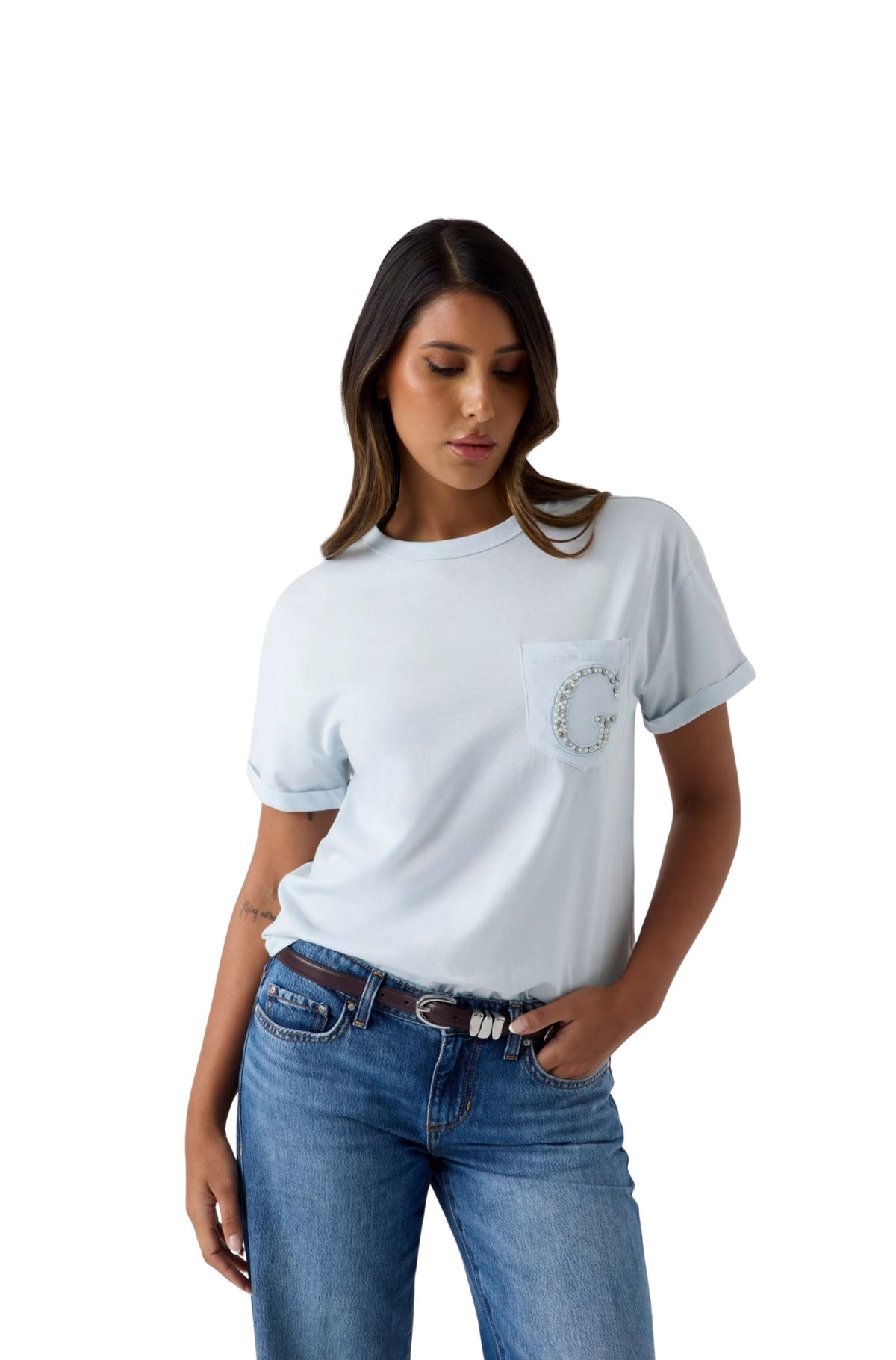 Guess Γυναικείο T-shirt W6GI17K3037-A719 Γαλάζιο