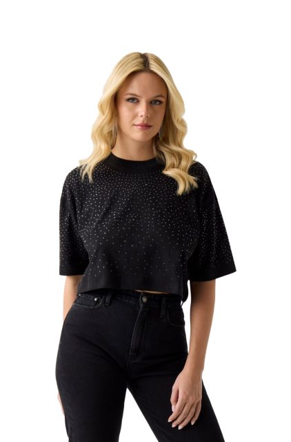 Guess Γυναικείο T-shirt W6GI42K3582-JTMU Μάυρο