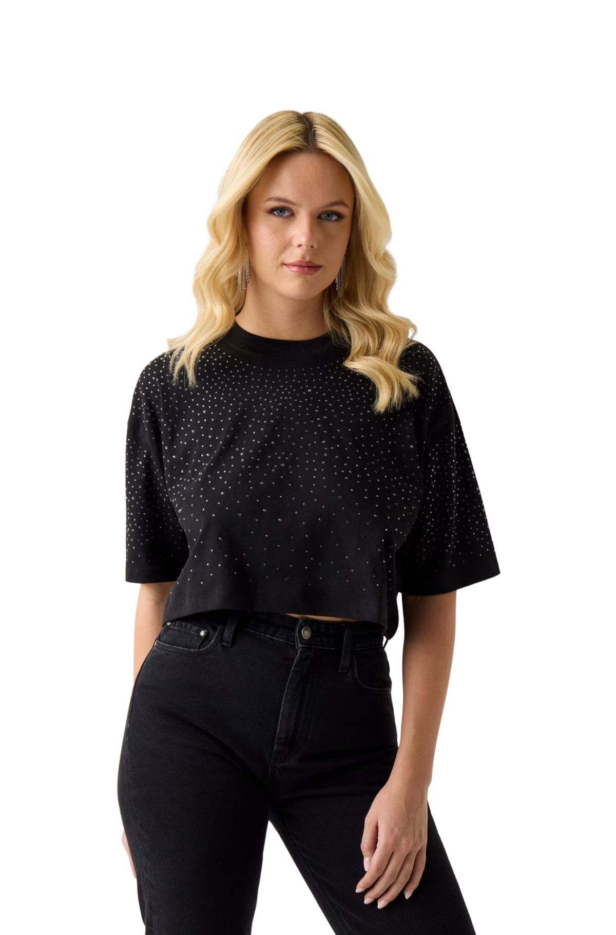 Guess Γυναικείο T-shirt W6GI42K3582-JTMU Μάυρο