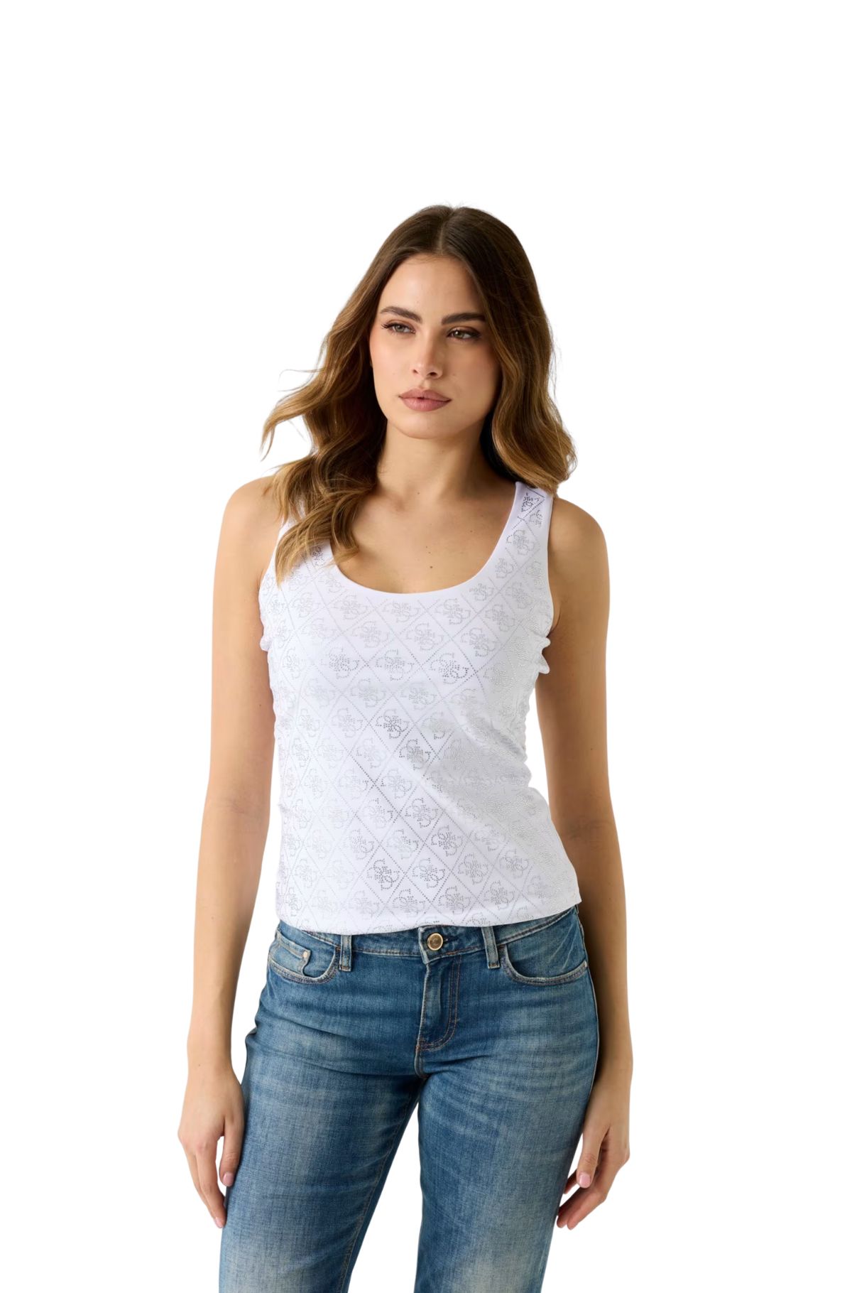 Guess Γυναικείο Top W6GP10K2932-G011 Λευκό