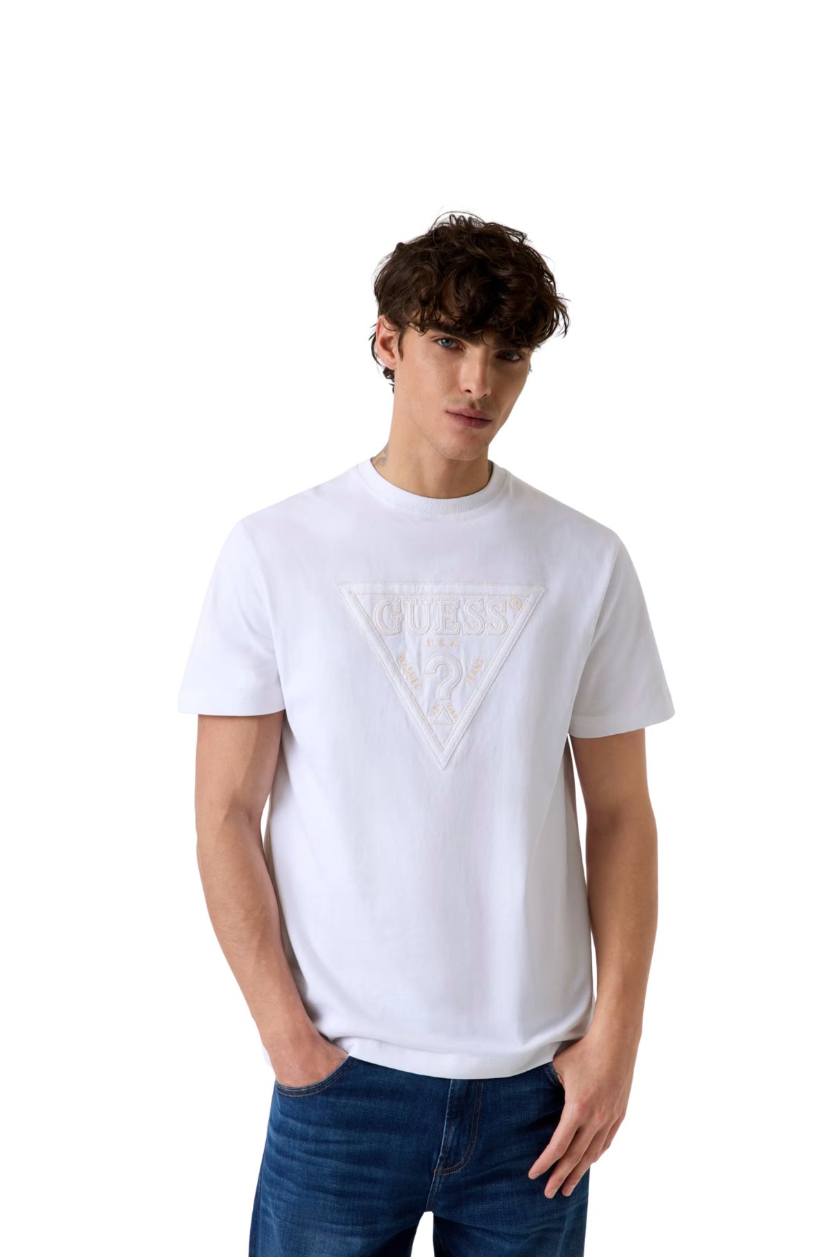 Guess Ανδρικό T-shirt M6GI15K3008-G011 Λευκό