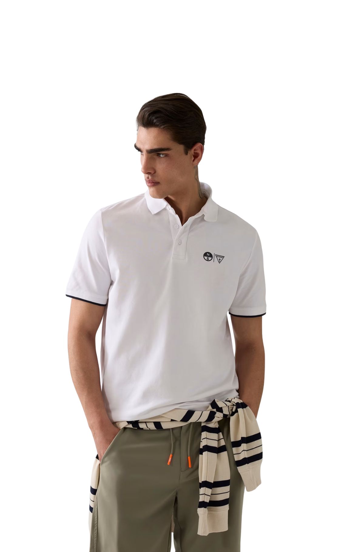 Guess Ανδρικό Polo T-shirt M6GP47K3323-G011 Λευκό