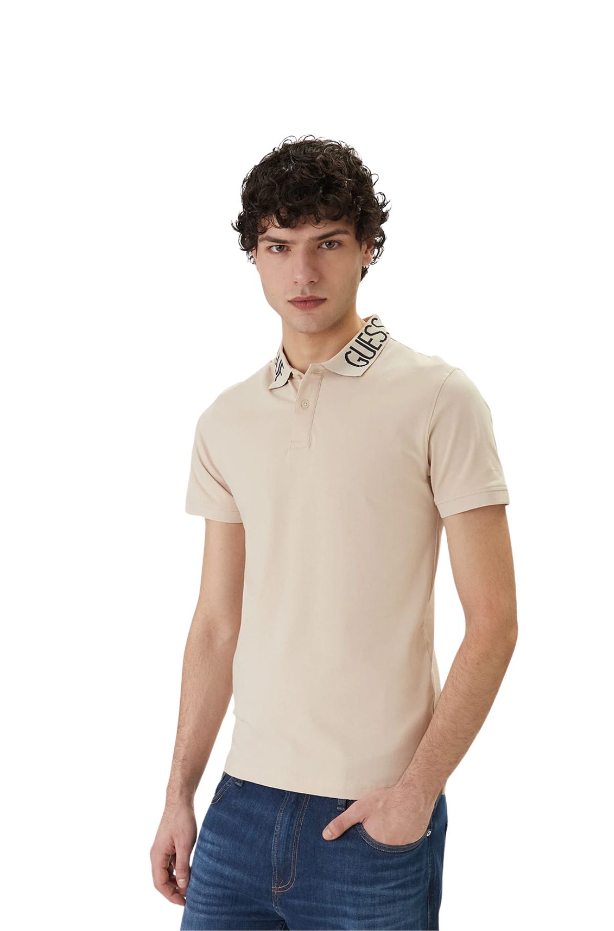 Guess Ανδρικό Polo T-shirt M6GP66K3070-G1FG Μπεζ