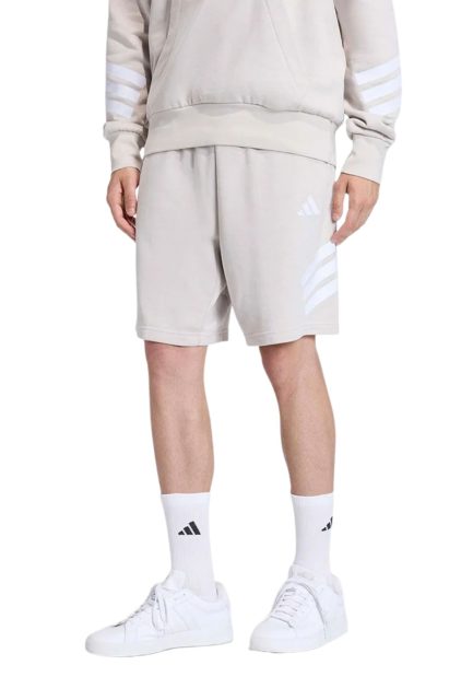 Adidas French Τerry 3-Stripes Ανδρική Βερμούδα KS3000 Μπεζ/Γκρι