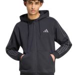 Adidas Sportswear 3-Stripes Ανδρική Ζακέτα KY4140 Μαύρη