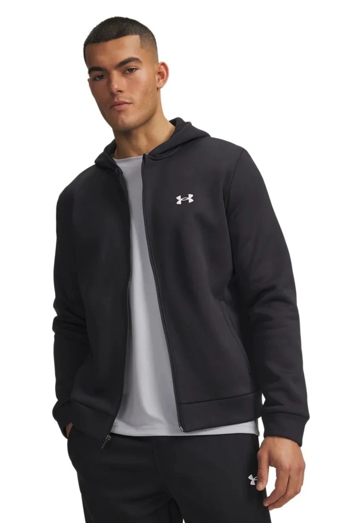 Under Armour Fleece Ζακέτα με Κουκούλα 6013727-001 Μαύρο