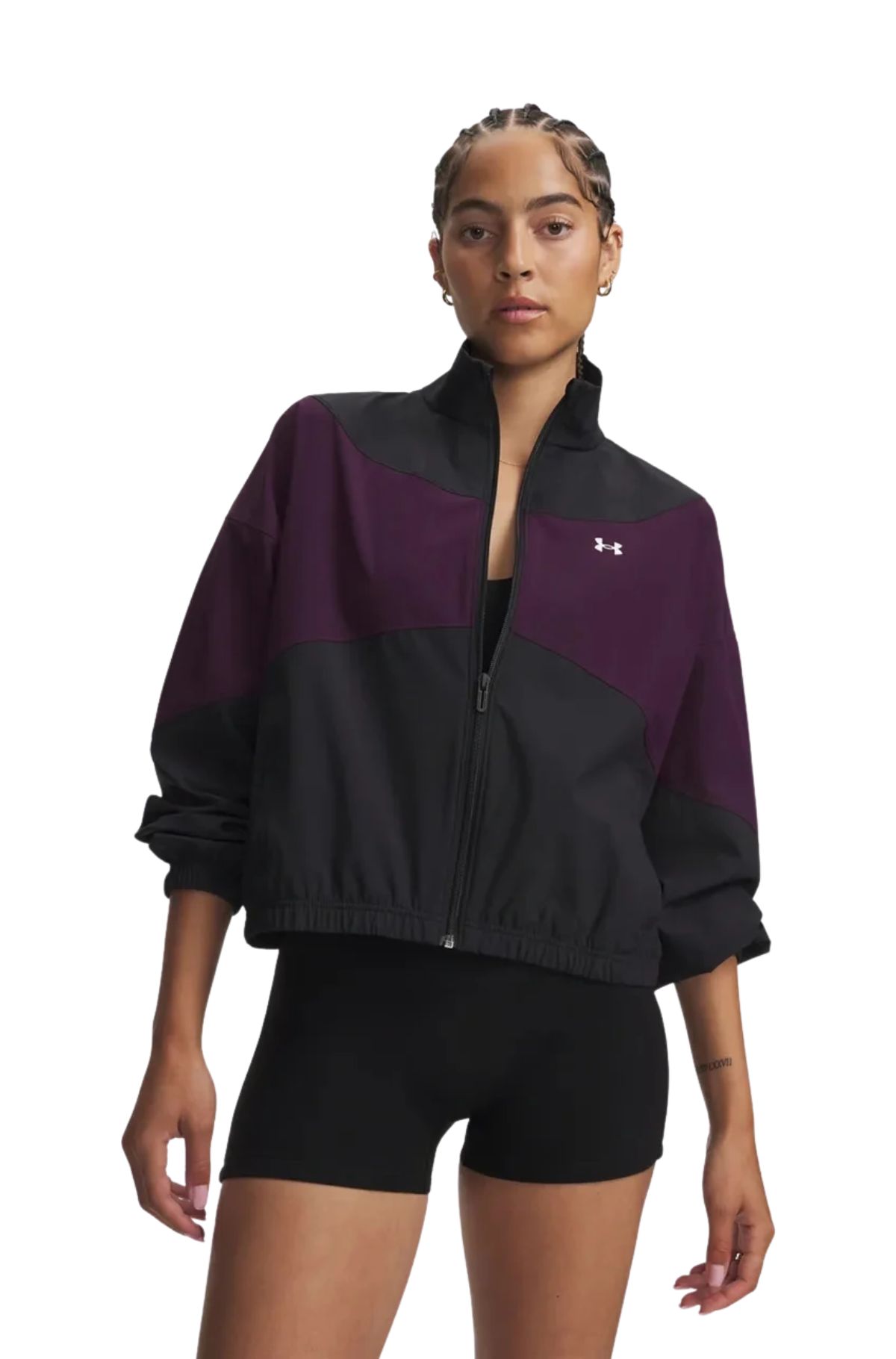 Under Armour Rival Woven Γυναικείο Τζάκετ 1389631-002 Μαύρο/Μωβ