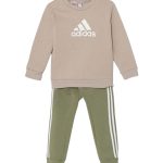 Adidas Βρεφική Φόρμα Set IZ4978 Μπεζ/Πράσινο